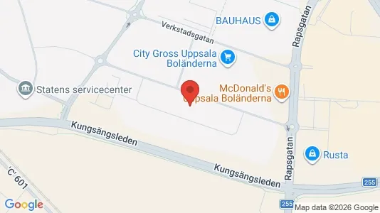 Affärslokaler att hyra i Uppsala - kort over placeringen
