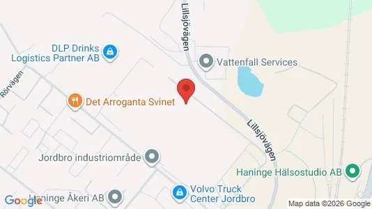 Lagerlokaler att hyra i Haninge - kort over placeringen