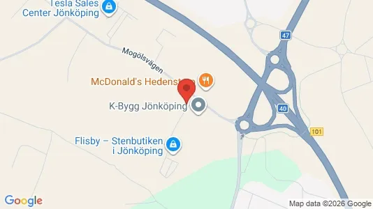 Kontorslokaler att hyra i Jönköping - kort over placeringen