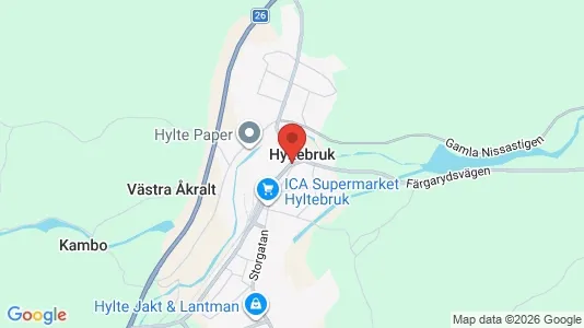 Butikslokaler till försäljning i Hylte - kort over placeringen