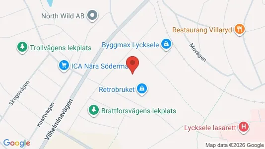 Garage att hyra i Lycksele - kort over placeringen