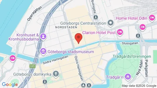 Kontorslokaler att hyra i Göteborg Centrum - kort over placeringen