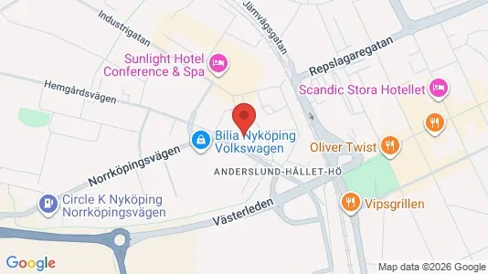 Bostadsfastigheter till försäljning i Nyköping - kort over placeringen
