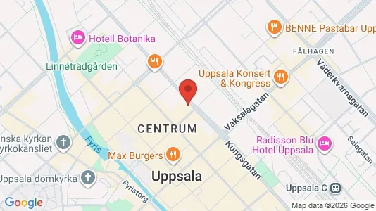 Kontorslokaler att hyra i Uppsala - kort over placeringen