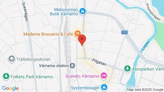 Kontorslokaler att hyra i Värnamo - kort over placeringen