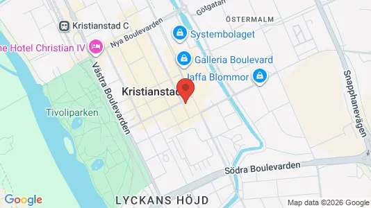 Kontorslokaler att hyra i Kristianstad - kort over placeringen