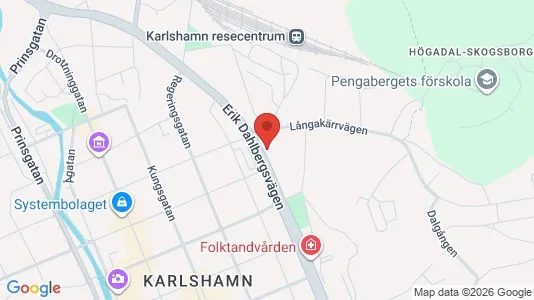 Affärslokaler att hyra i Karlshamn - kort over placeringen