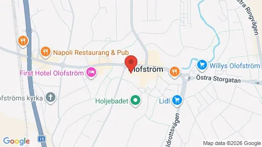 Kontorslokaler att hyra i Olofström - kort over placeringen