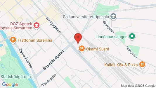 Affärslokaler att hyra i Uppsala - kort over placeringen