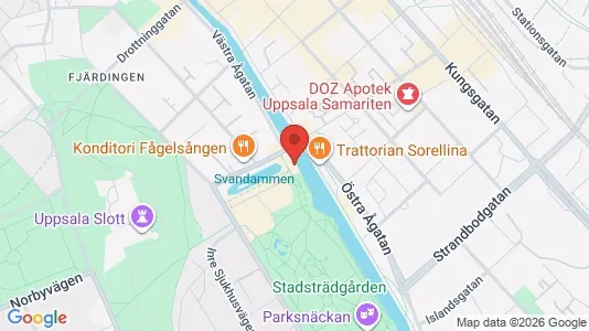 Affärslokaler att hyra i Uppsala - kort over placeringen