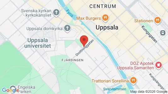 Affärslokaler att hyra i Uppsala - kort over placeringen
