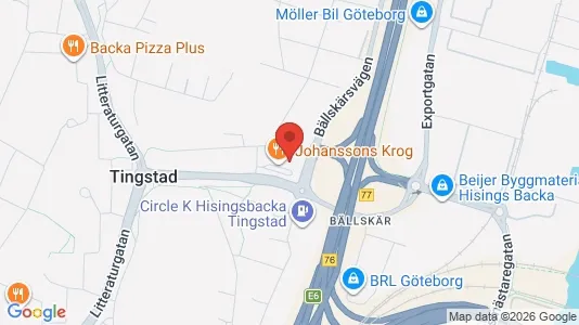 Lagerlokaler att hyra i Norra hisingen - kort over placeringen