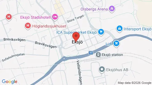 Kontorslokaler att hyra i Eksjö - kort over placeringen