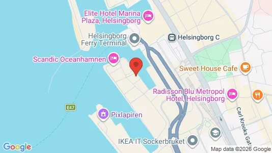 Coworking spaces att hyra i Helsingborg - kort over placeringen