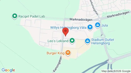Affärslokaler att hyra i Helsingborg - kort over placeringen