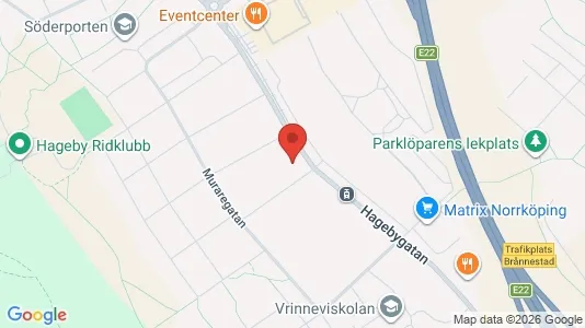 Lagerlokaler att hyra i Norrköping - kort over placeringen