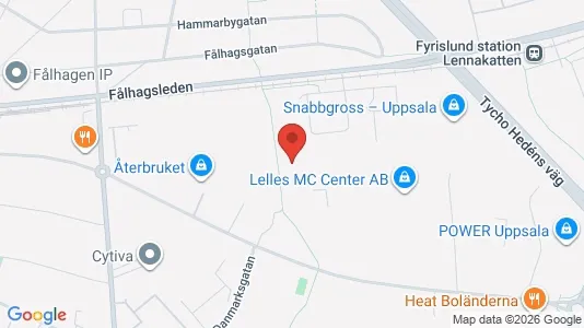 Lagerlokaler att hyra i Uppsala - kort over placeringen