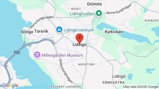 Kontorslokaler att hyra i Lidingö - kort over placeringen