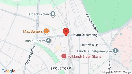 Kontorslokaler att hyra i Lund - kort over placeringen