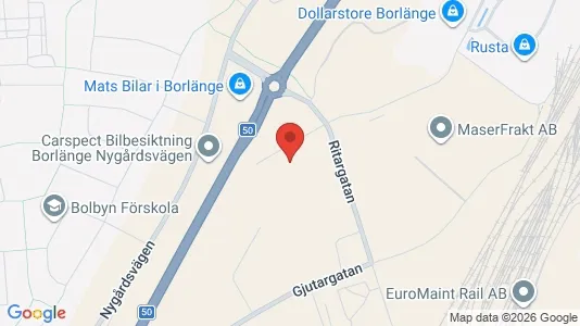 Kontorslokaler att hyra i Borlänge - kort over placeringen