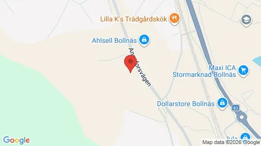 Industrilokaler att hyra i Bollnäs - kort over placeringen