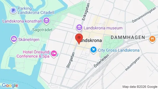 Affärslokaler att hyra i Landskrona - kort over placeringen