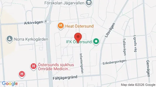 Kontorslokaler att hyra i Östersund - kort over placeringen