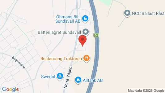 Kontorslokaler att hyra i Sundsvall - kort over placeringen