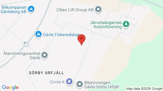 Lagerlokaler att hyra i Gävle - kort over placeringen