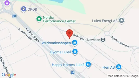 Kontorslokaler att hyra i Luleå - kort over placeringen
