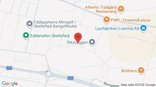 Kontorslokaler att hyra i Skellefteå - kort over placeringen