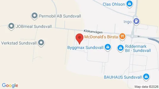 Kontorslokaler att hyra i Sundsvall - kort over placeringen