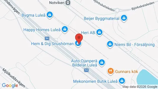 Kontorslokaler att hyra i Luleå - kort over placeringen