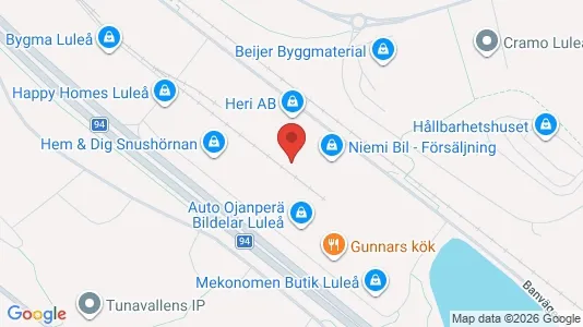 Kontorslokaler att hyra i Luleå - kort over placeringen