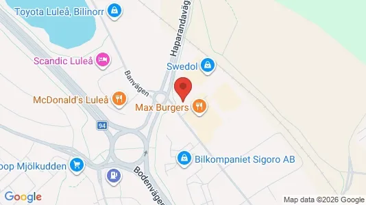 Kontorslokaler att hyra i Luleå - kort over placeringen