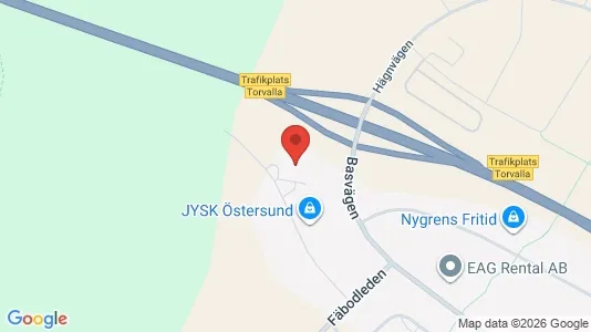 Industrilokaler att hyra i Östersund - kort over placeringen