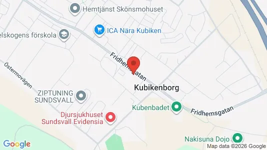 Industrilokaler att hyra i Sundsvall - kort over placeringen