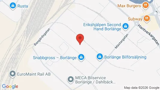 Industrilokaler att hyra i Borlänge - kort over placeringen
