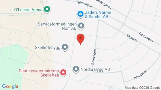 Industrilokaler att hyra i Skellefteå - kort over placeringen