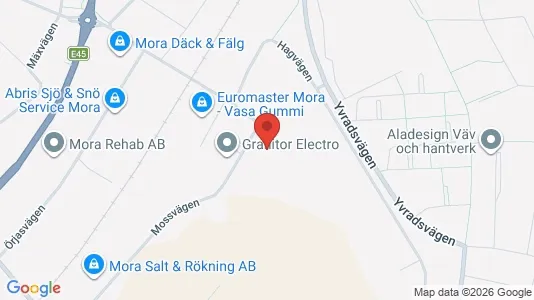 Industrilokaler att hyra i Mora - kort over placeringen