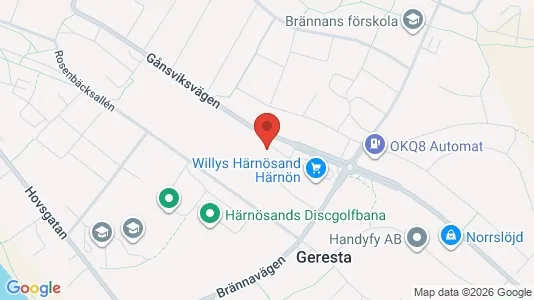 Kontorslokaler att hyra i Härnösand - kort over placeringen