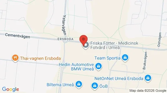 Kontorslokaler att hyra i Umeå - kort over placeringen