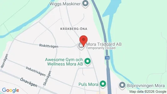 Kontorslokaler att hyra i Mora - kort over placeringen