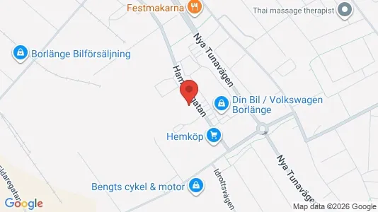Industrilokaler att hyra i Borlänge - kort over placeringen