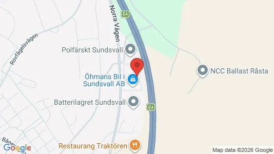 Kontorslokaler att hyra i Sundsvall - kort over placeringen