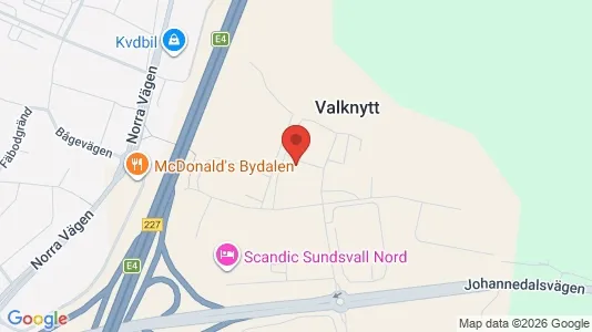 Kontorslokaler att hyra i Sundsvall - kort over placeringen