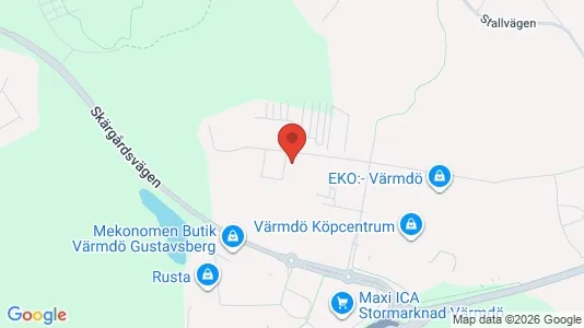Lagerlokaler att hyra i Värmdö - kort over placeringen