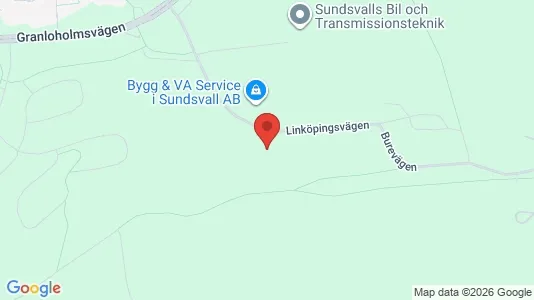 Affärslokaler att hyra i Sundsvall - kort over placeringen