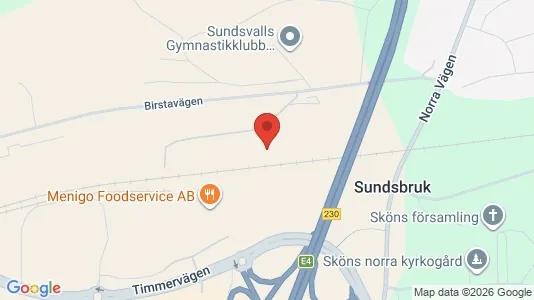Lagerlokaler att hyra i Sundsvall - kort over placeringen