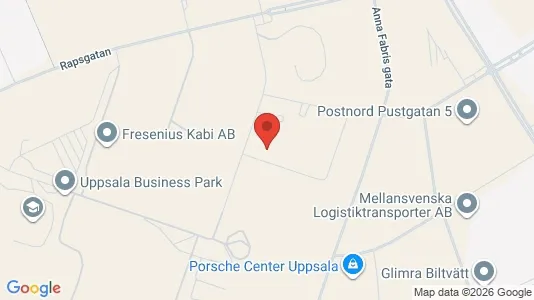 Affärslokaler att hyra i Uppsala - kort over placeringen
